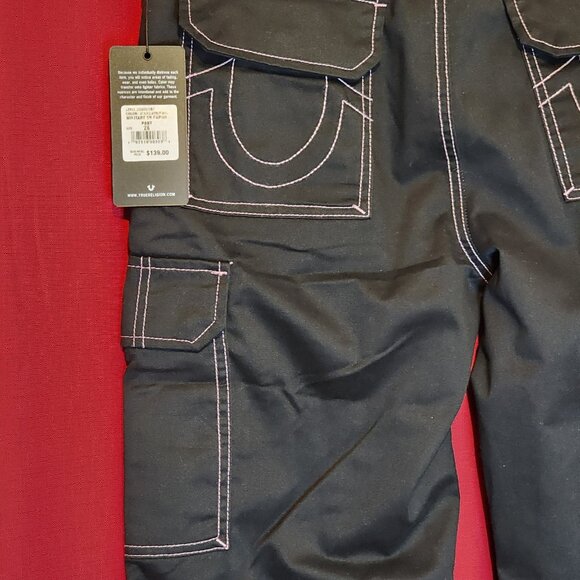 True Religion Women's Military SN Cargo Pants Jet Black Size 28 - Picture 7 of 14
